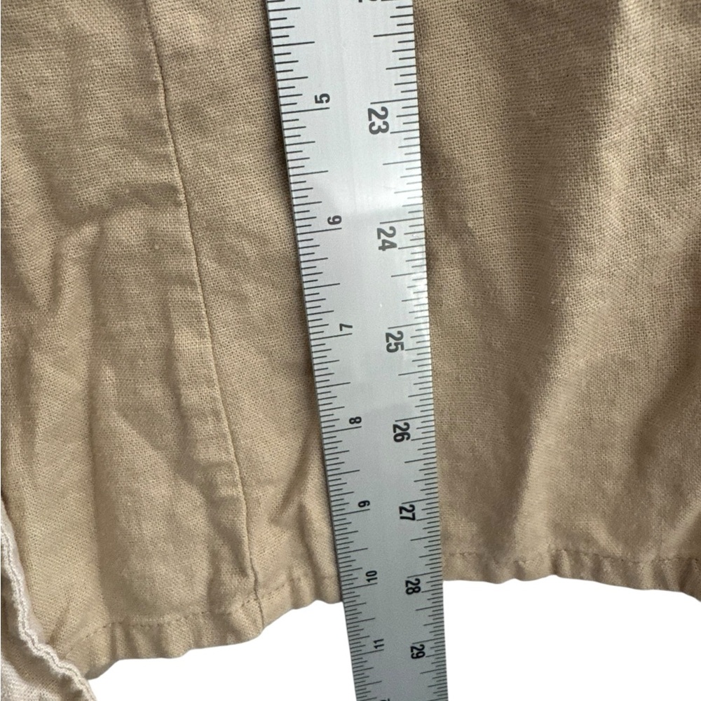 Love Tree Sleeveless‎ Double-Breasted Romper – Size L, Beige Linen Blend - Picture 6 of 6